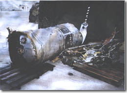 Scud fuel tank recovered from Al Jubayal harbor.