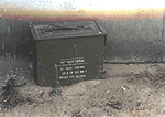 Figure 16. 1991 Photograph of the ammunition box used to store samples from the tank, taken by sampling team leader on August 10, 1991