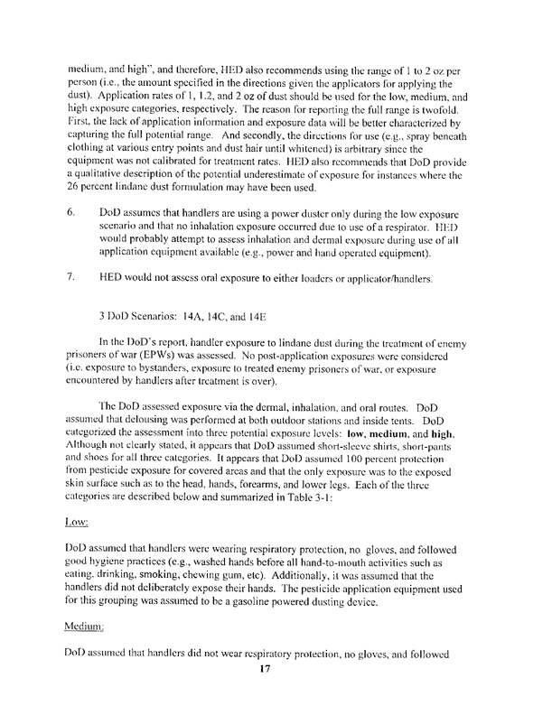 US Environmental Protection Agency, Office of Pesticide Programs, Health Effects Division, �A Review of Department of Defense Office of the Special Assistant for Gulf War Illnesses, 3/9/99 DRAFT Environmental Exposure Report: Pesticides in the Gulf,�  February 29, 2000.