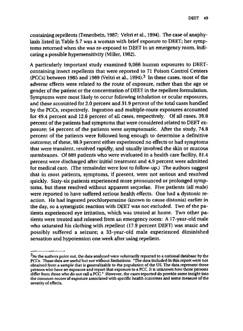 Cecchine, G., et al., �A Review of the Scientific Literature as it Pertains to Gulf War Illnesses: Pesticides,� vol. 8, RAND, 2000, p. 39-51.