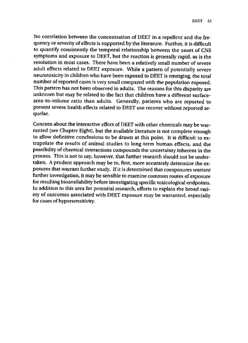 Cecchine, G., et al., �A Review of the Scientific Literature as it Pertains to Gulf War Illnesses: Pesticides,� vol. 8, RAND, 2000, p. 39-51.