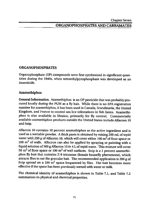  Cecchine, G., BA Golomb, LH Hilborne, DM Spektor, and C.R. Anthony, A Review of the Scientific Literature as it Pertains to Gulf War Illnesses: Pesticides, RAND, Volume 8: June 2000.