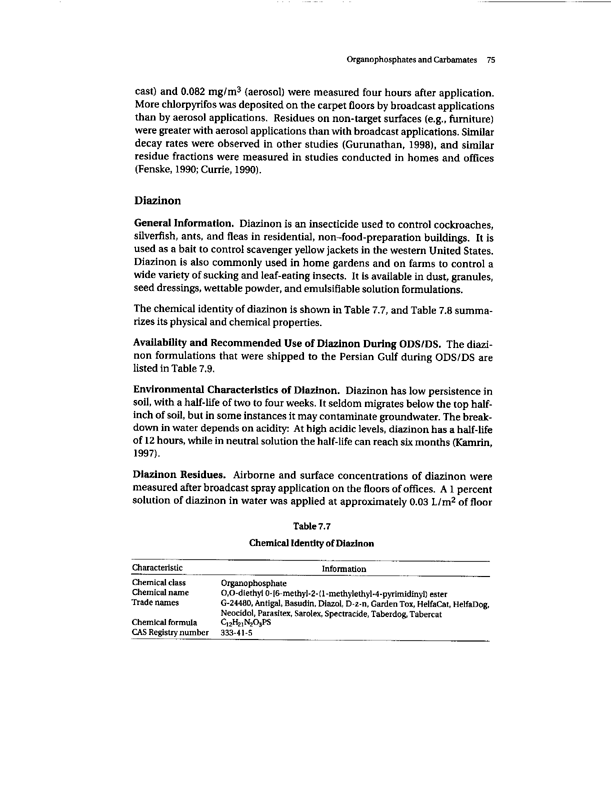 Cecchine, G., BA Golomb, LH Hilborne, DM Spektor, and C.R. Anthony, A Review of the Scientific Literature as it Pertains to Gulf War Illnesses: Pesticides, RAND, Volume 8: June 2000.