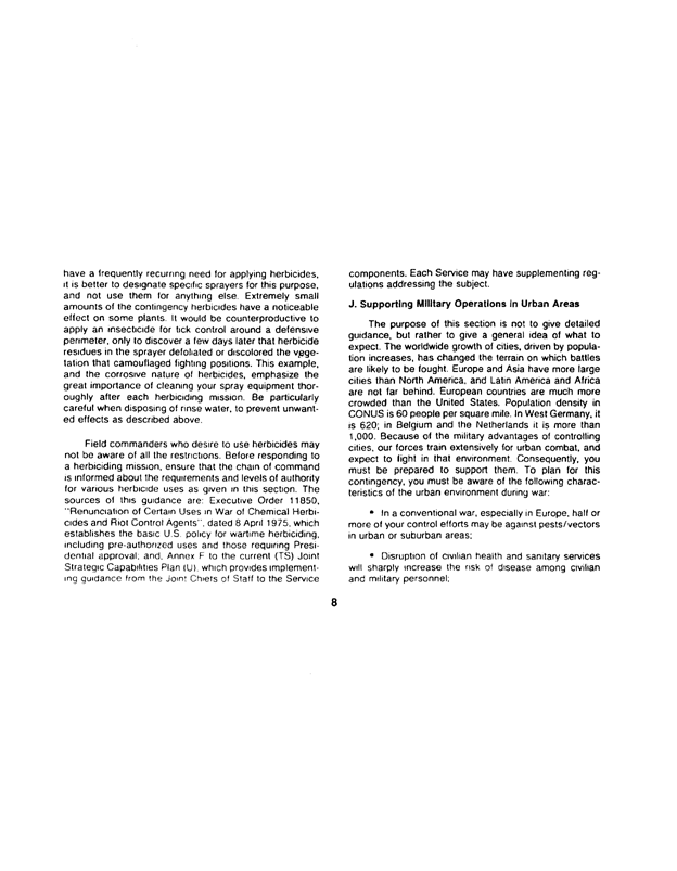Armed Forces Pest Management Board, Technical Information Memorandum No. 24, �Contingency Pest Management Pocket Guide,� 3rd ed., April 1988.